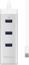 Macally 3 Port USB 3.0 Hub With Gigabit Ethernet Adapter Aluminium