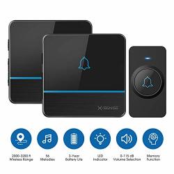 X-Sense C2 Wireless Doorbell Chime Kit Operating At 2 000 Feet Ultra-long Range With 2 Plug-in Receivers 56 Melodies And 5 Volume Levels Cd