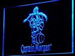 12" X 8" Captain Morgan Spiced Rum Bar LED Neon Light Sign Blue