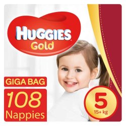Huggies Gold 108 Nappies Size 5 Giga Bag