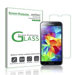 Amfilm Galaxy S5 Tempered Glass Screen Protector For Samsung Galaxy S5 1-PACK