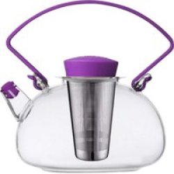 Nova Double Wall Glass Infused Tea Pot 1L Purple