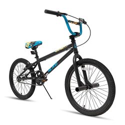 Hiland 20 Inch Bmx Bike For Kids And Beginner-level To Advanced Riders With 2 Pegs Black