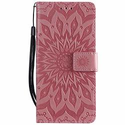 Samsung Galaxy A20 A30 Case Lomogo Leather Wallet Case With Kickstand Card Holder Shockproof Flip Case Cover For A20 A30 - LOKTU020009 Pink