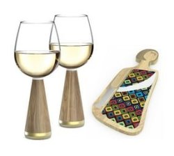 Andy Cartwright Miss Smarty Pants Serving Set & Andy Cartwright Afrique Wine Glasses