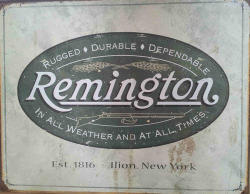 Remington Distressed Metal Sign MT12