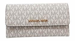 Michael Kors Jet Set Travel Large Trifold Leather Wallet Vanilla