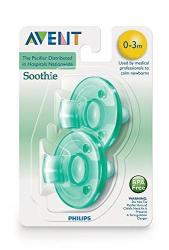 Philips 2 Pack Avent Soothie Pacifier Green 0-3 Months