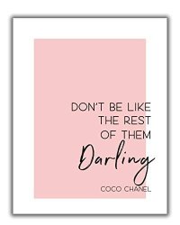Coco Chanel Inspirational Word Wall Art - 11x14 UNFRAMED Pink, Black &  White Typography Print - Makes a Great Fashion Decor Gift.