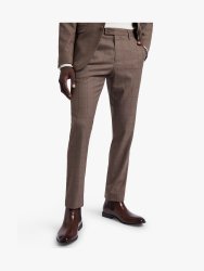 Men&apos S Slim Check Brown chestnut Suit Trouser