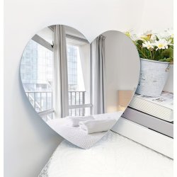 1PC Alien Heart-shaped Wall Mirror - Modern Acrylic Decor For Bathroom & Living Room Perfect For Vanity And Entryway