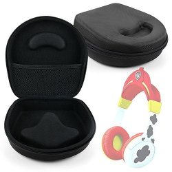 Hard 'shell' Eva Headphone Pouch Case Black - Compatible With Paw Patrol Marshall Kid-friendly Headphones - By Duragadget