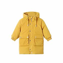 Briskorry Baby Children Kids Boys Girl Winter Down Jacket Thick Warm Snowsuits Hooded Zipper Pocket Outwear For 3-7T Yellow