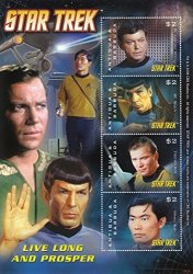 Star Trek Live Long And Prosper - Spock Kirk Mccoy Sulu Collectible Postage 3022
