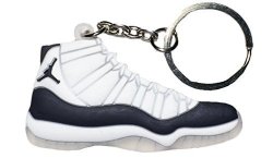 SolePurposeUSA Nike Jordan 11 Xi White Black "concord" 2D Flat Sneaker Keychain