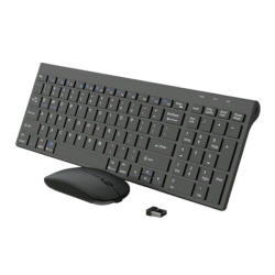 Wireless Charging Dual-mode Keyboard And Mouse Set With Reciever - Black