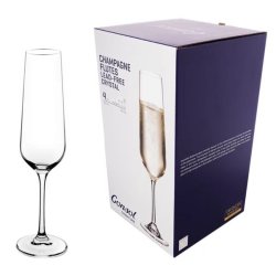 Consol Signature Vienna Stem Crystal Champagne Flute 4 Pack 200ML