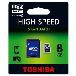 Toshiba - 8GB Micro Sd + Adaptor Class 4
