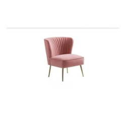 Euclid Upholstered Single Side Chair - Pink
