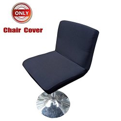 Deisy Dee Stretch Chair Cover Slipcovers For Low Short Back Chair Bar Stool Chair C114 Black