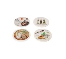 Porcelain Absorbent Kitchen Tools Printed Coasters 101CM 4PCS