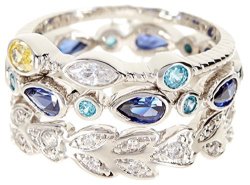 Cz Whole Gemstone Jewelry Stackable Ring Set Size 9