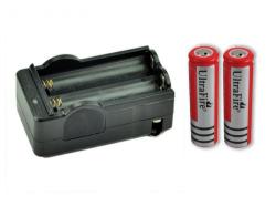 Travel Wall 18650 Charger + 2 X 18650 Rechargeable Batteries