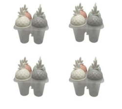 4 Set Of Pineappe Lid Ice-cream Mold Maker 439312