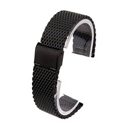 Pebble 2 Watch Band 22MM Stainless Steel Watch Band Strap For Pebble 2 Pebble Time Pebble Classic Smart Watch Mesh Black