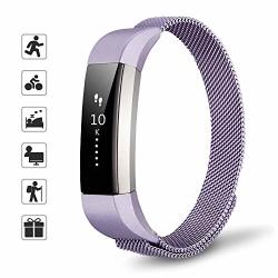 Tomall Metal Bands Compatible For Fitbit Alta And Alta Hr Stainless Steel Metal Replacement Wristband For Women Men Purple