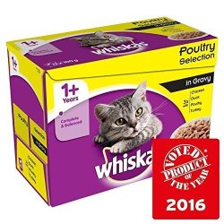 Whiskas 1+ Cat Pouches Poultry In Gravy 12 X 100G Pack Of 6