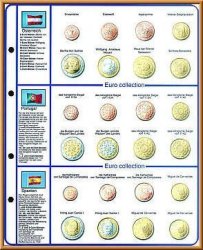 Lindner 8450-10 Illustrated Page Euro Collection: Euro Coin Sets Austria portugal spain