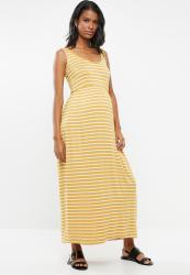 EDIT MATERNITY Maternity Maxi Dress - Yellow Stripe