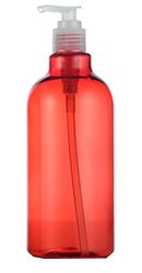 ASTRQLE 1PC 500ML 16.7OZ Red Empty Plastic Refillable Cosmetic Makeup Liquid Soap Bath Shower Shampoo Toiletries Spray Pump Bottle Cream Lotion Dispenser For Daili Use