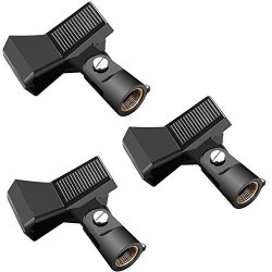 Neewer 3 Packs Microphone Clip Clamp Holder For MIC Stand With 5 8 Inch Screw And Microphone Within 22MM-35MM Diameter Such As SM57 SM58 SM86 SM87 Black