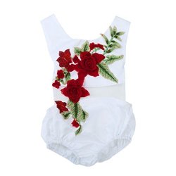 BABY Girls Flower Romper Mesh Backless Jumpsuit Sleeveless Outfits Clothes 6 M White