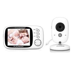 Floureon Wireless Video Baby Monitor 2.4 Ghz 3.2" Lcd Display Digital Security Camera With Temperature Display Two Way Talk Night Vision And Lullabi