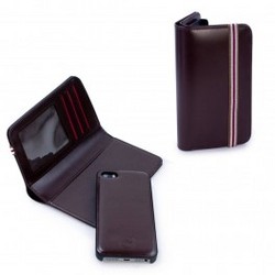 Tuff-Luv Brown Leather E-scape Wallet For Samsung Galaxy S4