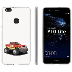 Huawei P10 Lite Tpu Silicone Phone Case Mobiflare Clear Ultraflex Thin Gel Phone Cover - Monster Truck For Huawei P10 Lite 5.2" Screen