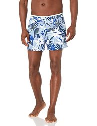 Hugo Boss Men's Standard Tropical Print Swim Trunk Bel Air Blue L