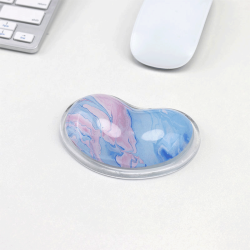 Silicone Crystal Wrist Support Pad - Milky Blue Marble