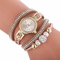 Fashion Clearance Watch Noopvan Women's Luxury Crystal Bracelet Watches Ladies Quartz Wristwatch Rhinestone Watches Round Analog Wrist Watches For Women Watches Pink
