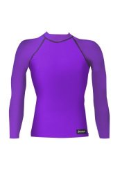 Aeroskin Nylon Long Sleeve Rash Guard Solid Colors Purple Large