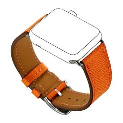 For Apple Watch Band 42MM - Maxjoy Genuine Leather Watchband For Iwatch Strap With Metal Buckle Replacement Wristband For Apple Watch Series 3 Series