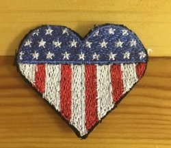 Biker - Stars And Stripes Heart Badge Patch