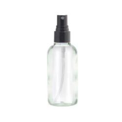 200ML Clear Glass Generic Bottle With Atomiser Spray - Black 28 410