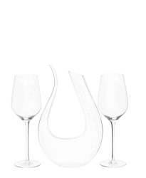 Prague Decanter & 2 Wine Glasses Set - Clear