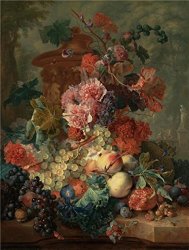 ChrisBroadhurst 'fruit Piece 1722 By Jan Van Huysum' Oil Painting 18X24 Inch 46X60 Cm Printed On Polyster Canvas This Imitations Art Decorativecanvas Prints Is