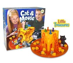 LITTLE TREASURES Cat And Mouse Cheese Game Kids Interaction Cat Mouse 3D Board Game. Great Holiday Gift For Boys And Girls.