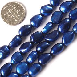Joe Foreman 8-9X10-11MM Dyed Freshwater Cultrued Pearl Freeform Loose Beads For Jewelry Making Whole Beads Strand Navy Blue 15